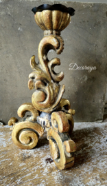 Kandelaar bois doré/gilded candlestick