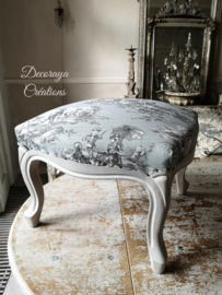 Footstool Toile de jouy