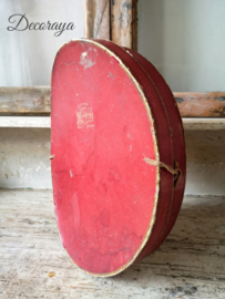 Platte Hoedendoos voor klakhoed /Hatbox in red