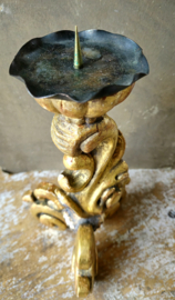 Kandelaar bois doré/gilded candlestick