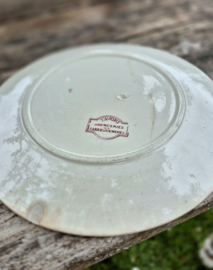 Bord roze met vogel dessin/French bird plate