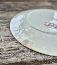 Bord roze met vogel dessin/French bird plate