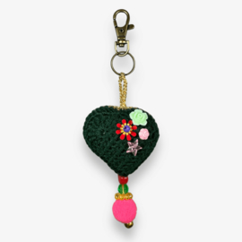 Keychain heart crocheted 2