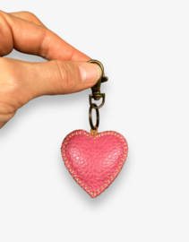 Keychain leather heart 16