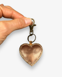 Sleutelhanger leren hart 11