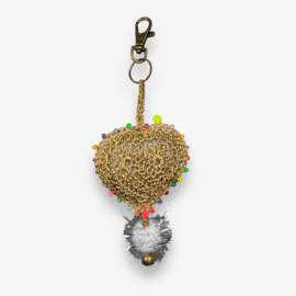 Keychain heart crocheted 20