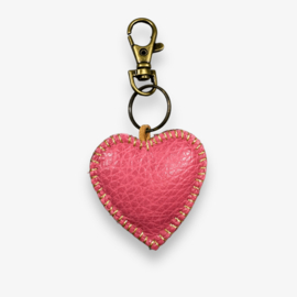 Keychain leather heart 16