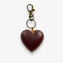 Keychain leather heart 10