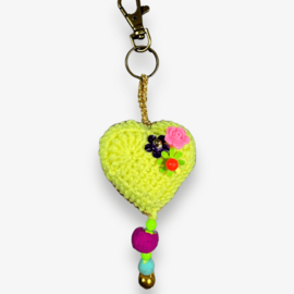 Keychain heart crocheted 10