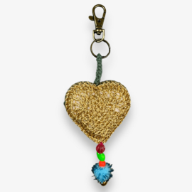 Keychain heart crocheted 4