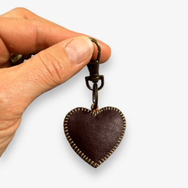 Keychain leather heart 1