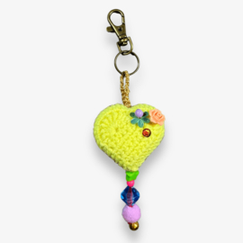 Keychain heart crocheted 7