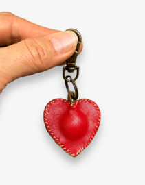 Sleutelhanger leren hart 15