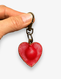 Keychain leather heart 15