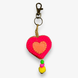 Keychain heart crocheted 5