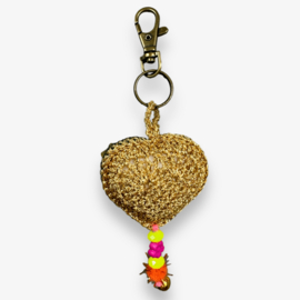 Keychain heart crocheted 8