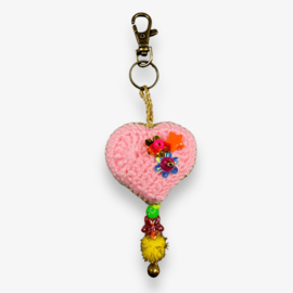 Keychain heart crocheted 13
