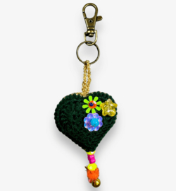 Keychain heart crocheted 8