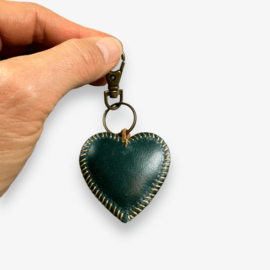 Keychain leather heart 8