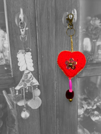 Keychain heart crocheted 17
