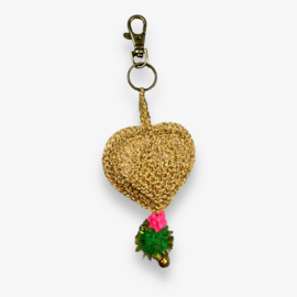 Keychain heart crocheted 1