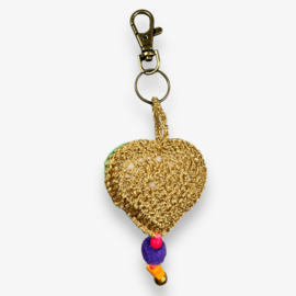 Keychain heart crocheted 6