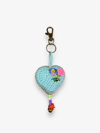 Keychain heart crocheted 21