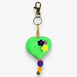 Keychain heart crocheted 6