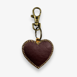 Keychain leather heart 1