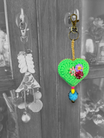 Keychain heart crocheted 12