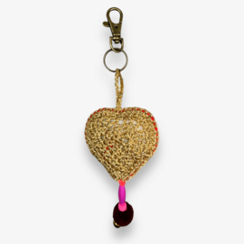 Keychain heart crocheted 17
