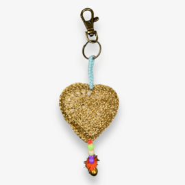 Keychain heart crocheted 21