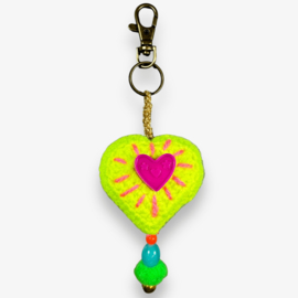 Keychain heart crocheted 3
