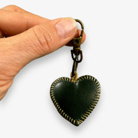 Sleutelhanger hart leer 6