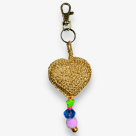 Keychain heart crocheted 7