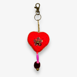 Keychain heart crocheted 17