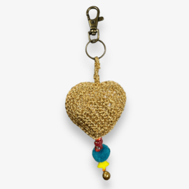 Keychain heart crocheted 9