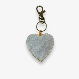 Keychain leather heart 18