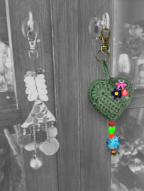 Keychain heart crocheted 4