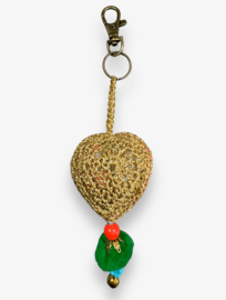 Keychain heart crocheted 22