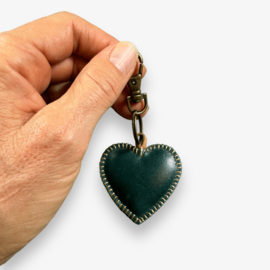 Keychain leather heart 3