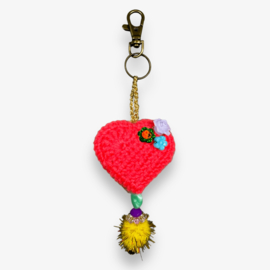 Keychain heart crocheted 19