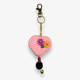 Keychain heart crocheted 18