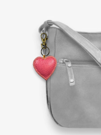 Keychain leather heart 16