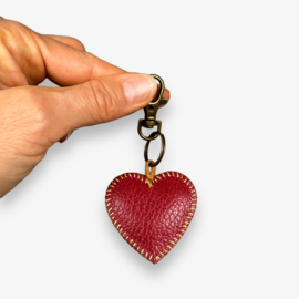 Keychain leather heart 12