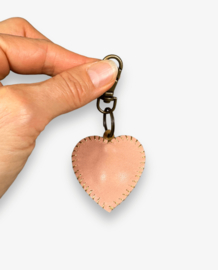 Keychain leather heart 17