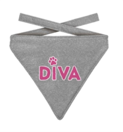 Bandana glitter diva grijs