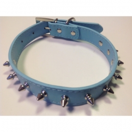 Halsband spikes blauw