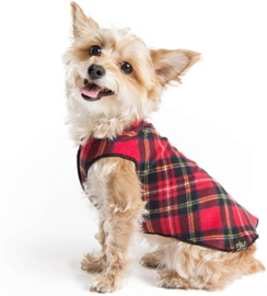 Gold Paw stretch fleece trui maat 2 red classic plaid