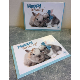 Studio Pets kaart Happy Birthday! konijnen